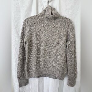 Vince Cashmere-Wool Blend Cableknit Mockneck, Size XS